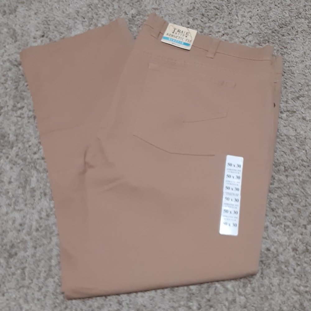 Men's True Nation Athletic Fit Khaki Stretch Pants NWT-Retail $64.50